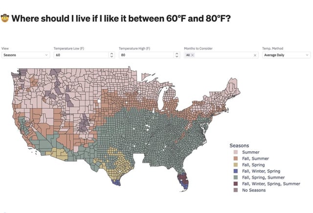 Where is It 60-70 Degrees Year Round in the World